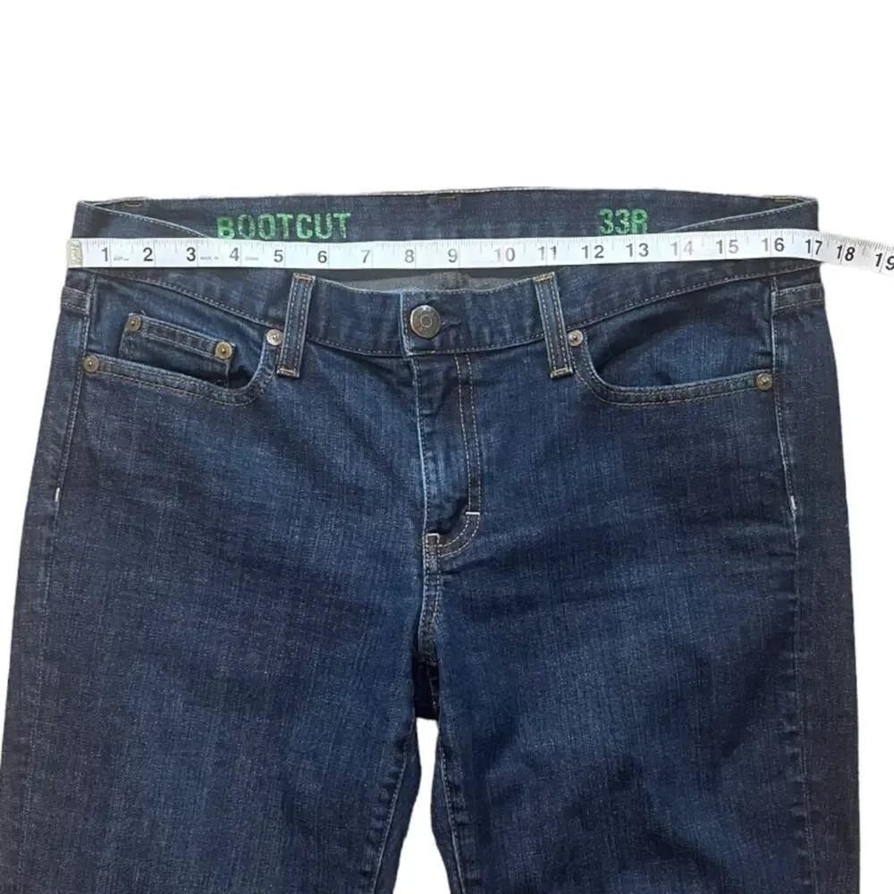 J. Crew Bootcut Denim Jeans Mens Size 33R Dark Wash Casual Basic Classic Simple